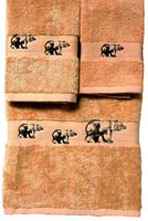 Kellsson Linens Embroidered Towels - Black Bear Lodge Collection- Champagne