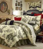 Bedding ensemble with co-ordinating bed skirt