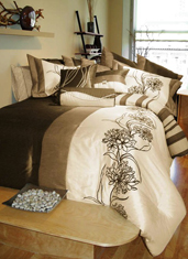 Comforter and sheet sets in floral designs with 300 thread count 100% cotton sheets